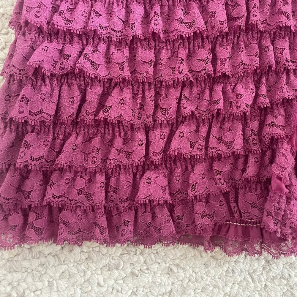 Vintage Malco Modes Ruffle Bloomers Fuchsia Lace Pettipants - Sz Large - Picture 9 of 9